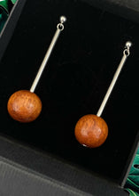 Load image into Gallery viewer, Lana Bead and Tube Earrings - Red Wood by Silverwood® jewellery - Bare Fashion
