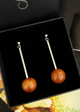 Load image into Gallery viewer, Lana Bead and Tube Earrings - Red Wood by Silverwood® jewellery - Bare Fashion
