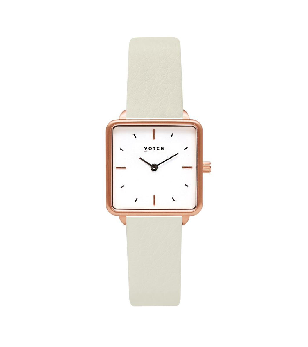 Rose Gold & Linen Watch | Kindred by Votch - Bare Fashion