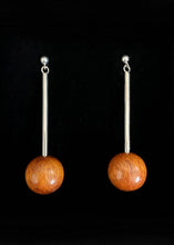 Load image into Gallery viewer, Lana Bead and Tube Earrings - Red Wood by Silverwood® jewellery - Bare Fashion
