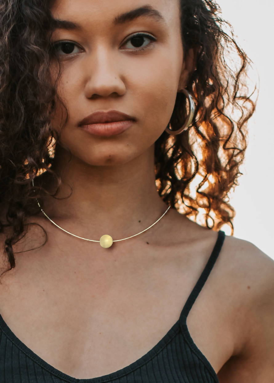 Lana Small Bead Cable Necklace - Light Wood by Silverwood® jewellery - Bare Fashion