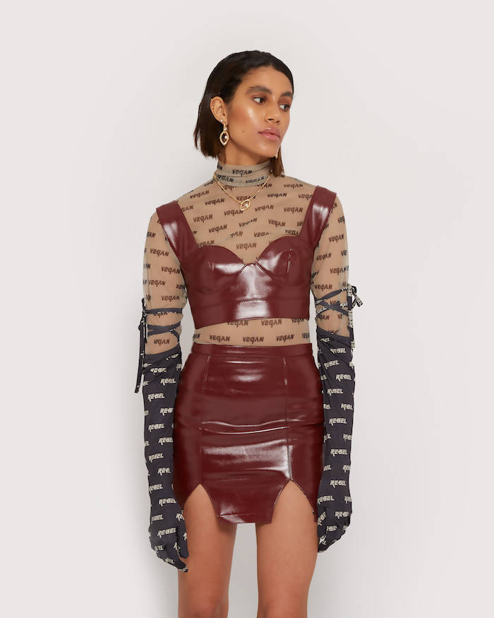 Vegan Mesh Bodysuit by Sarah Regensburger - Bare Fashion