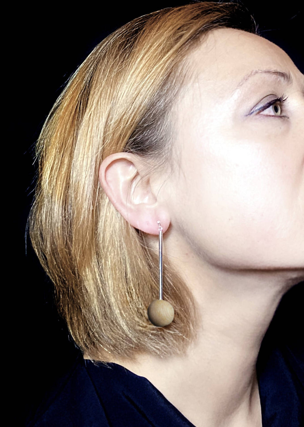 Lana Bead and Tube Earrings - Light Wood by Silverwood® jewellery - Bare Fashion