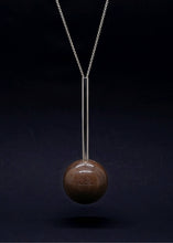 Load image into Gallery viewer, Gaia Large Sphere &amp; Silver Tube Necklace - Long by Silverwood® jewellery - Bare Fashion
