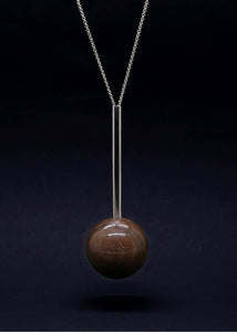 Gaia Large Sphere & Silver Tube Necklace - Long by Silverwood® jewellery - Bare Fashion