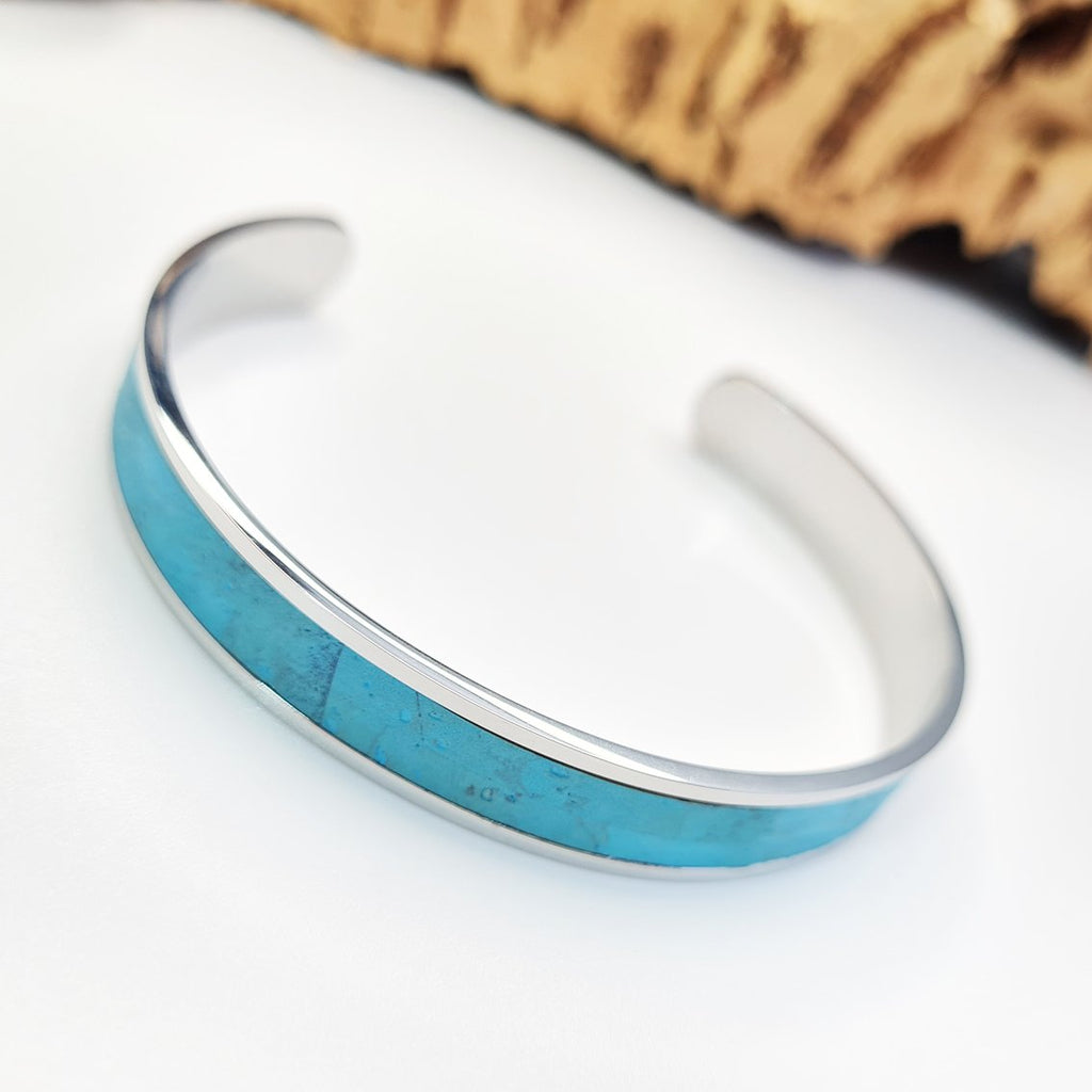 Fabrikk Eco Cork Bangle | Bahama Blue by FABRIKK - Bare Fashion