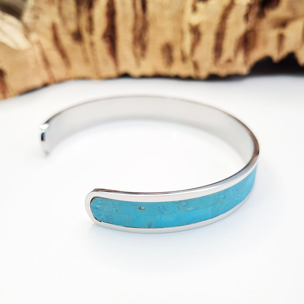 Fabrikk Eco Cork Bangle | Bahama Blue by FABRIKK - Bare Fashion