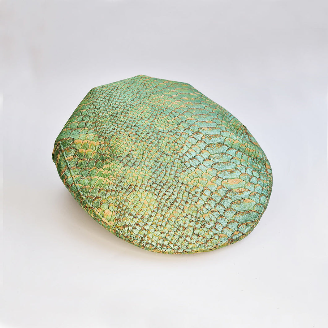Fabrikk Cork Flat Cap | Green Python Skin | Vegan Leather by FABRIKK - Bare Fashion