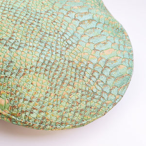 Fabrikk Cork Flat Cap | Green Python Skin | Vegan Leather by FABRIKK - Bare Fashion