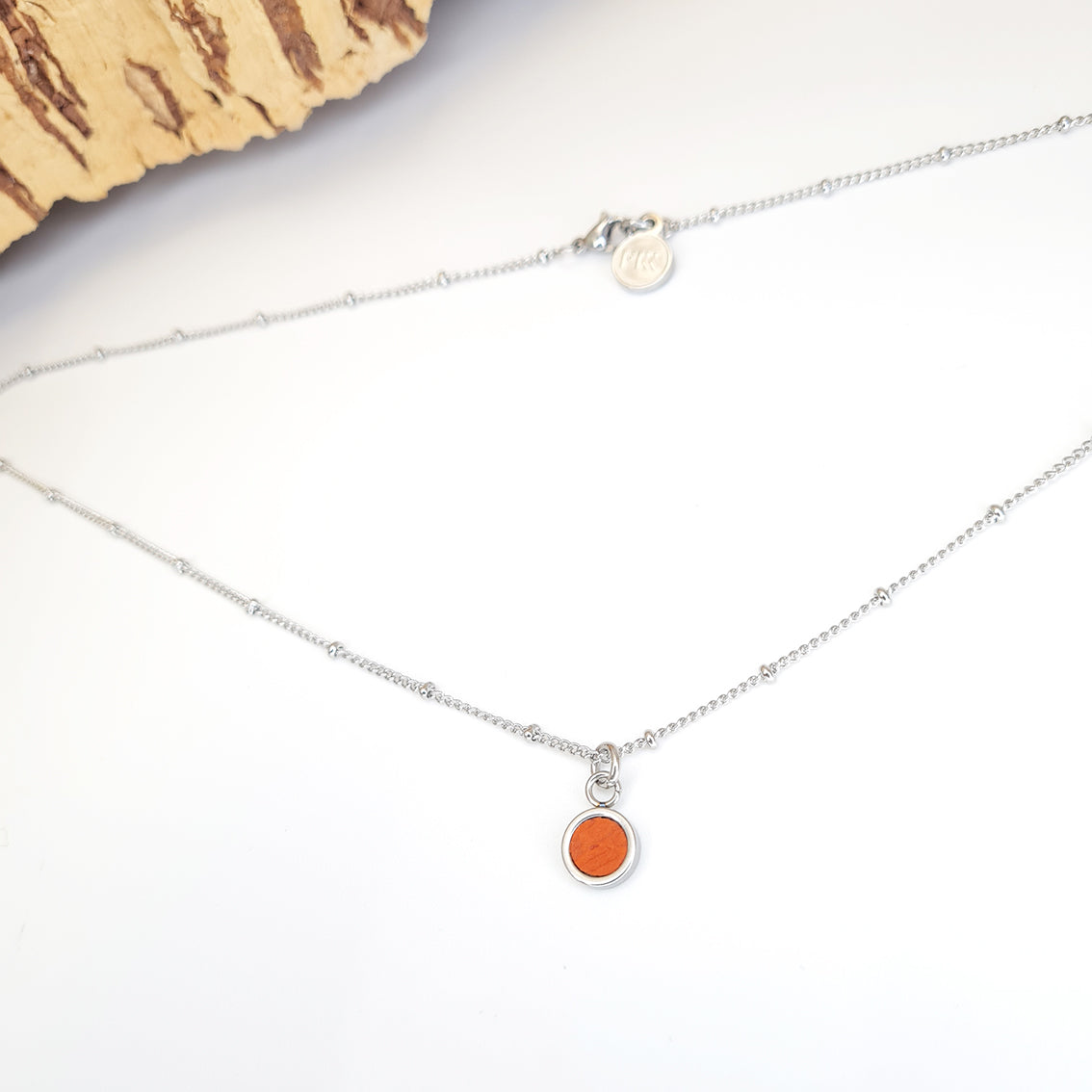 Fabrikk Dwarf Planet Necklace | Orange | Vegan 'Leather' by FABRIKK - Bare Fashion