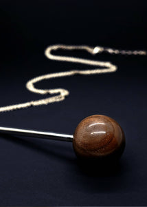 Gaia Large Sphere & Silver Tube Necklace - Long by Silverwood® jewellery - Bare Fashion