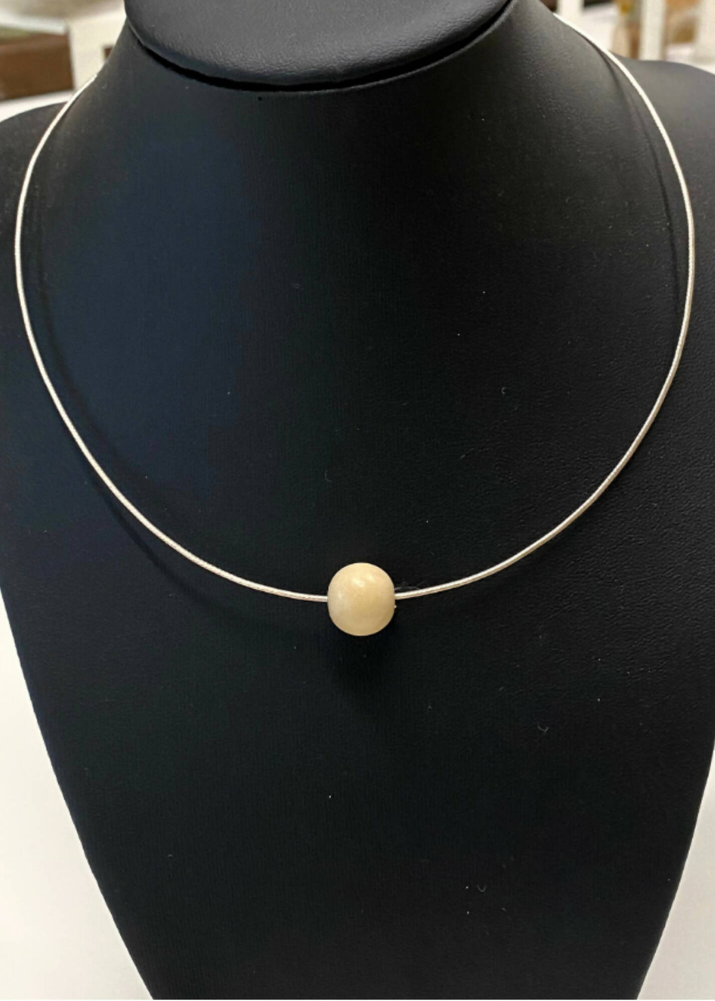 Lana Small Bead Cable Necklace - Light Wood by Silverwood® jewellery - Bare Fashion