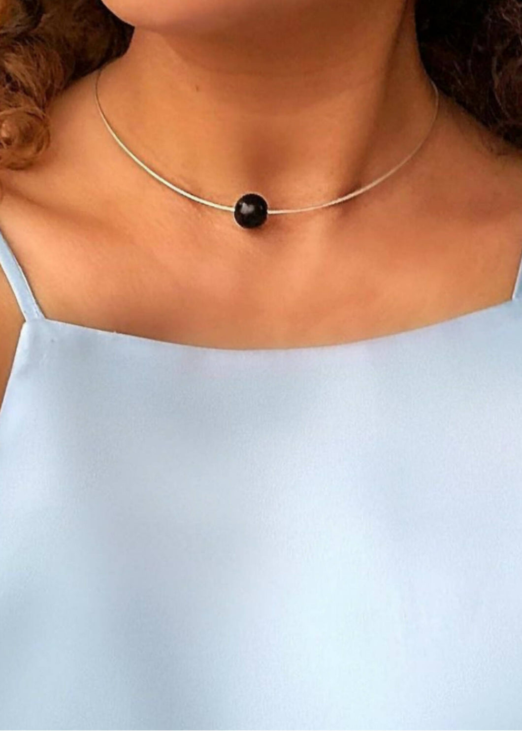 Lana Small Bead Cable Necklace - Black Wood by Silverwood® jewellery - Bare Fashion