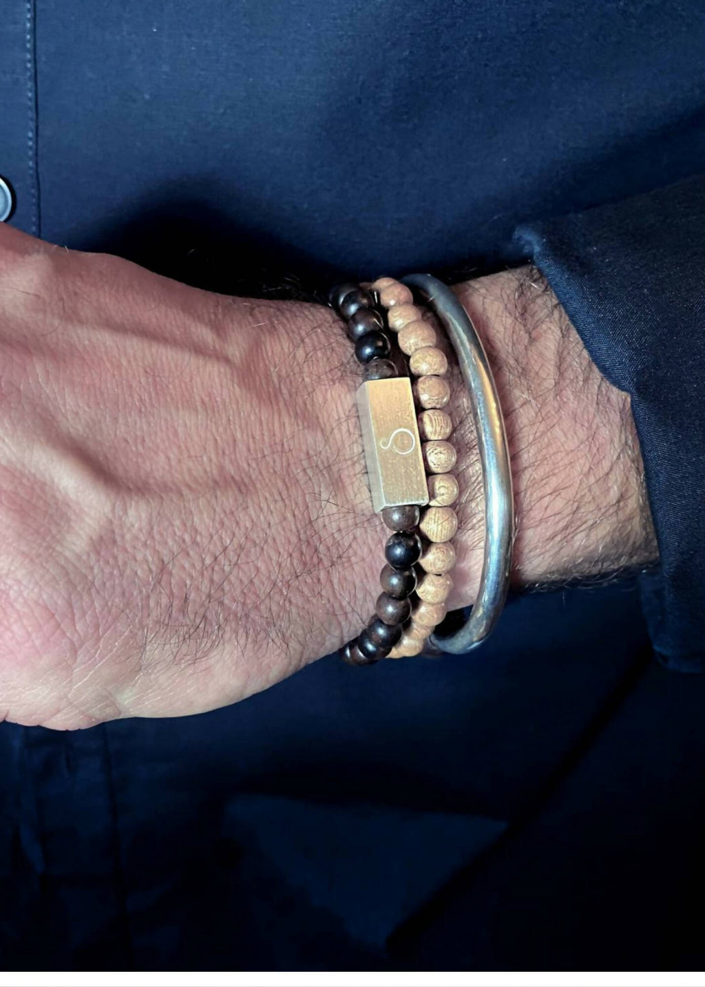 Brier Double Bead Torque Bangle - 3 colours by Silverwood® jewellery - Bare Fashion