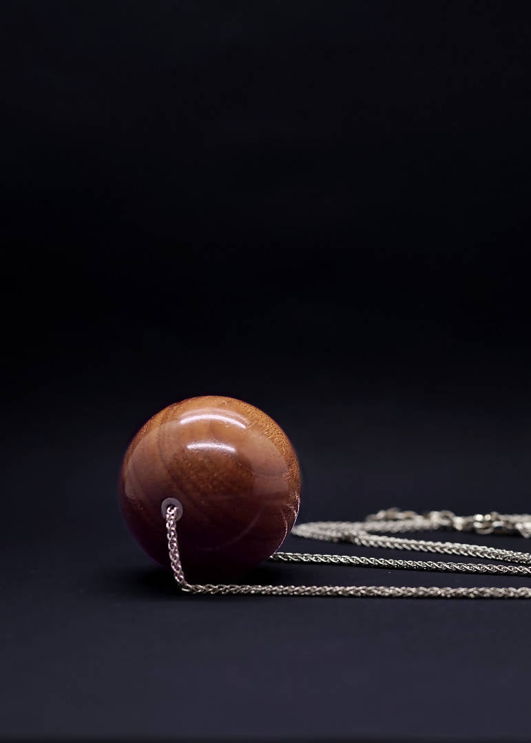 Gaia Giant Bead Long Necklace - Light Wood by Silverwood® jewellery - Bare Fashion