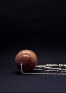 Gaia Giant Bead Long Necklace - Light Wood by Silverwood® jewellery - Bare Fashion