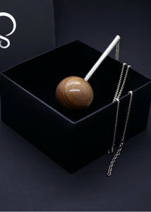 Gaia Large Sphere & Silver Tube Necklace - Long by Silverwood® jewellery - Bare Fashion