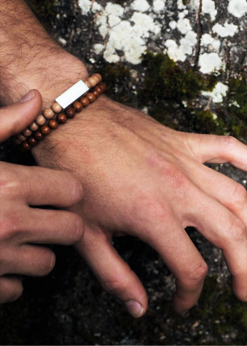 Brier Silver Block and Red Bead Unisex Bracelet by Silverwood® jewellery - Bare Fashion