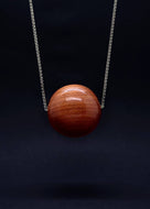 Gaia Giant Bead Long Necklace - Red Wood by Silverwood® jewellery - Bare Fashion