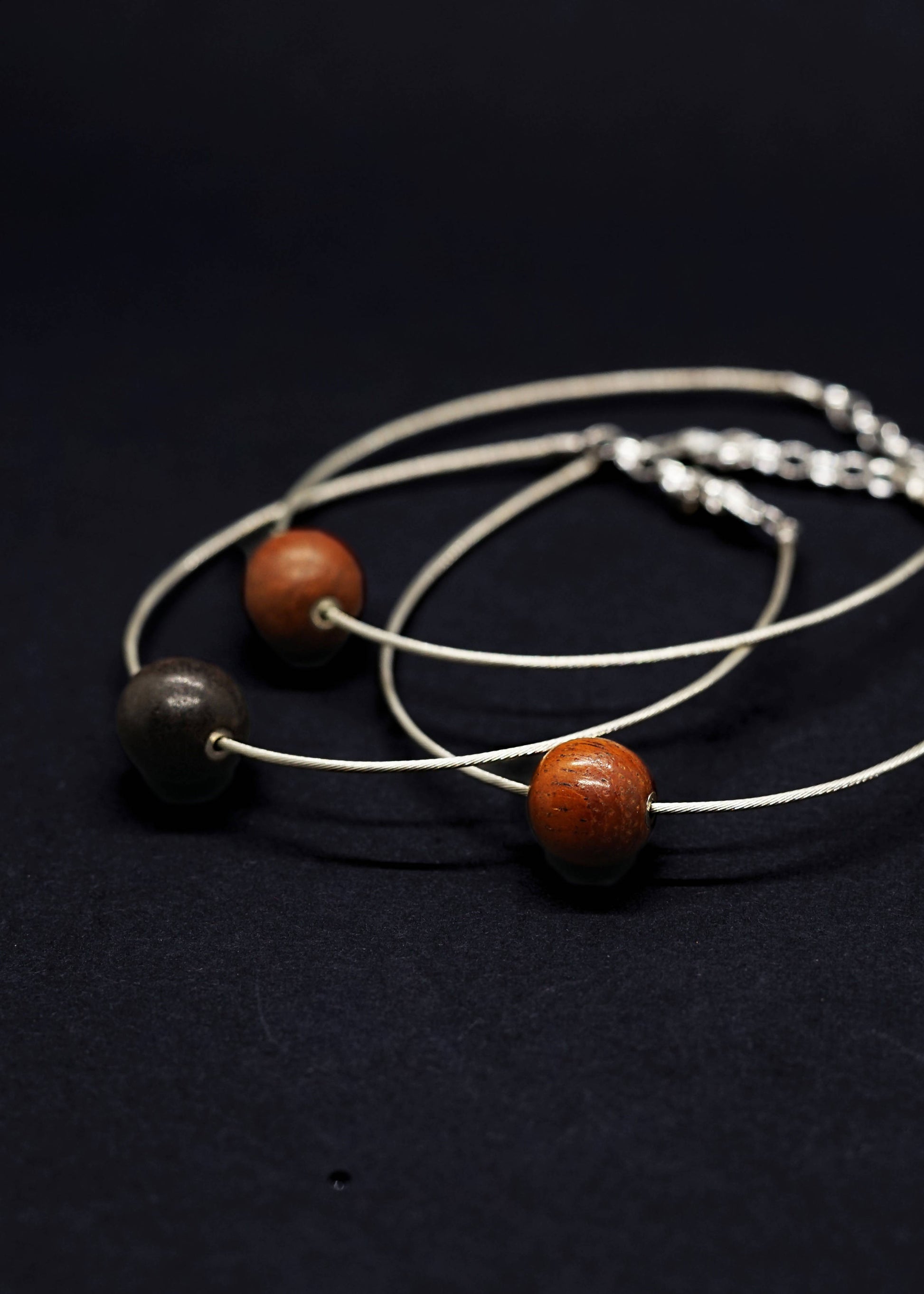 Lana Small Red Bead Cable Bracelet - Unisex by Silverwood® jewellery - Bare Fashion