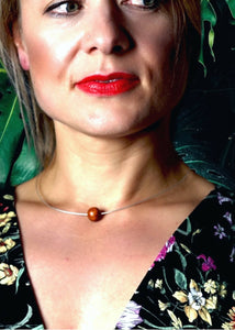Lana Small Bead Cable Necklace - Red Wood by Silverwood® jewellery - Bare Fashion