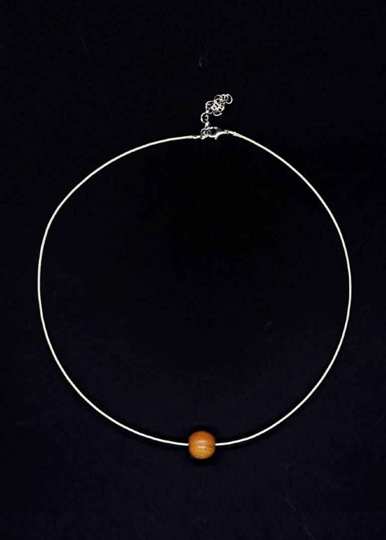 Lana Small Bead Cable Necklace - Red Wood by Silverwood® jewellery - Bare Fashion